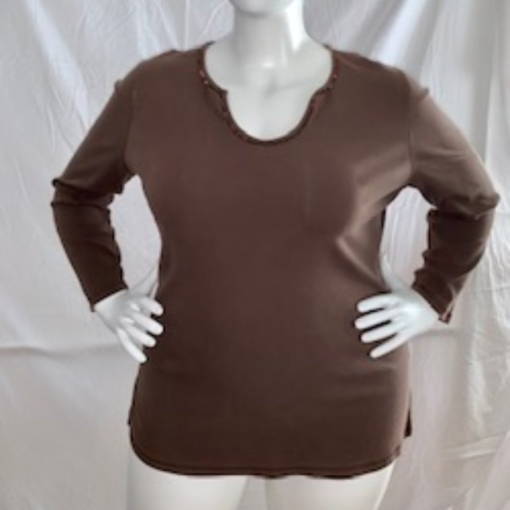 Venezia Brown scoop-neck Top 18/20
